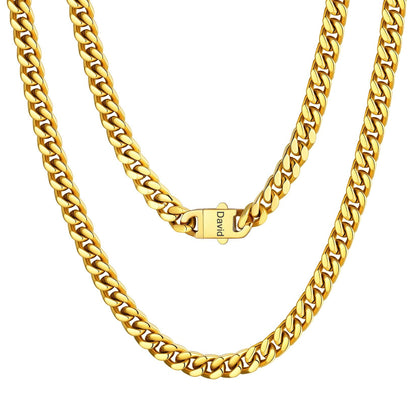 Personalized Cuban Link Chain Necklace in Stainless Steel