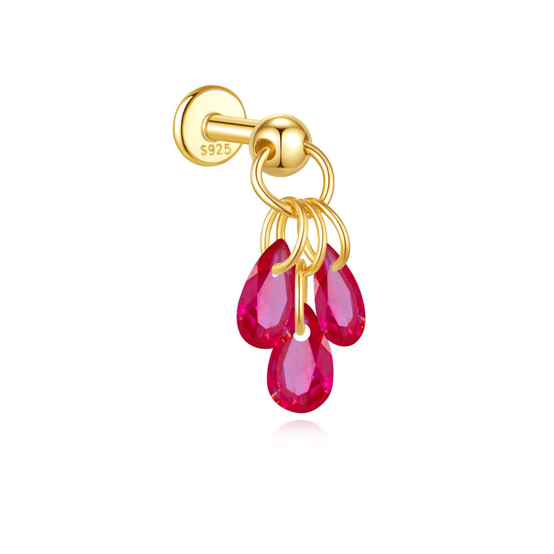 Waterproof 925 Sterling Silver Water Drop Piercing Earring Series