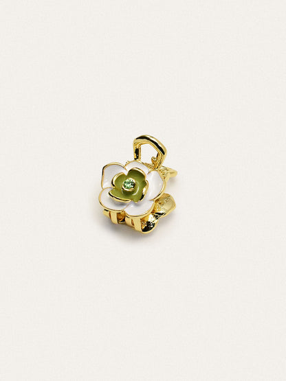 Green Floral Charm Studs