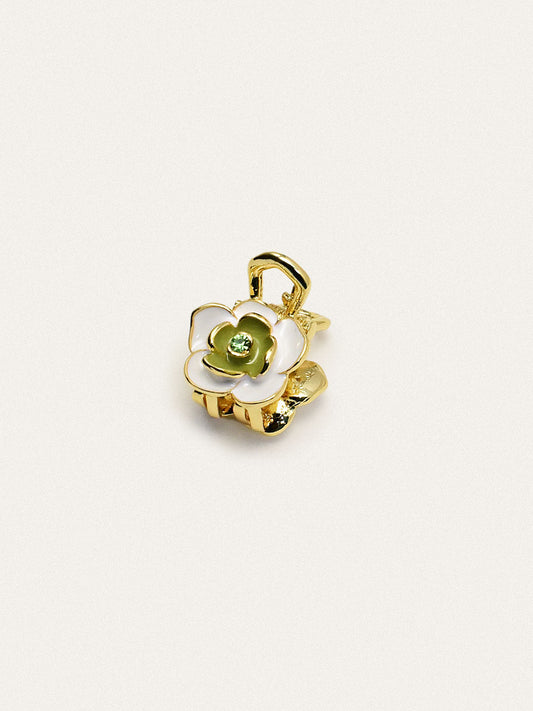 Green Floral Charm Studs