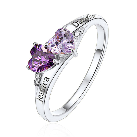 925 Sterling Silver Personalized Birthstone Rings For Women