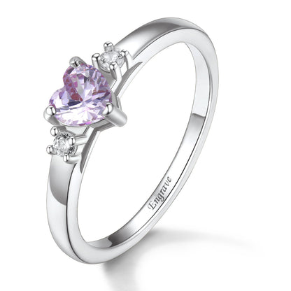 925 Sterling Silver Personalized Birthstone Rings For Women