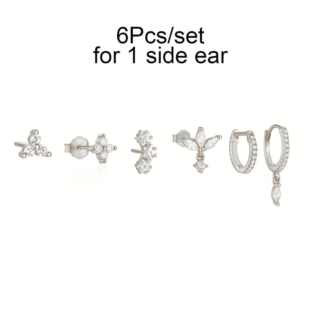 ✨ Valén | 6-Piece Golden Zircon Earrings Set ✨