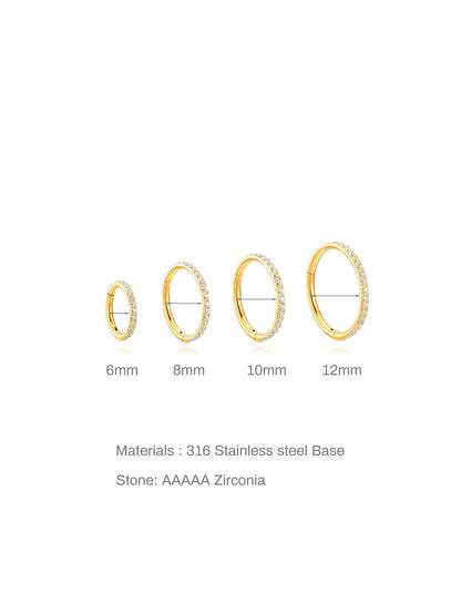 G23 Titanium Waterproof Multiple Sizes Cartilage Hoop