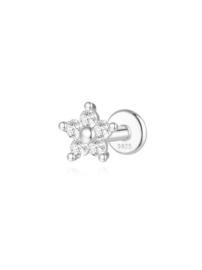 925 Sterling Silver Waterproof Butterfly Flower Zircon All Match Earring Set