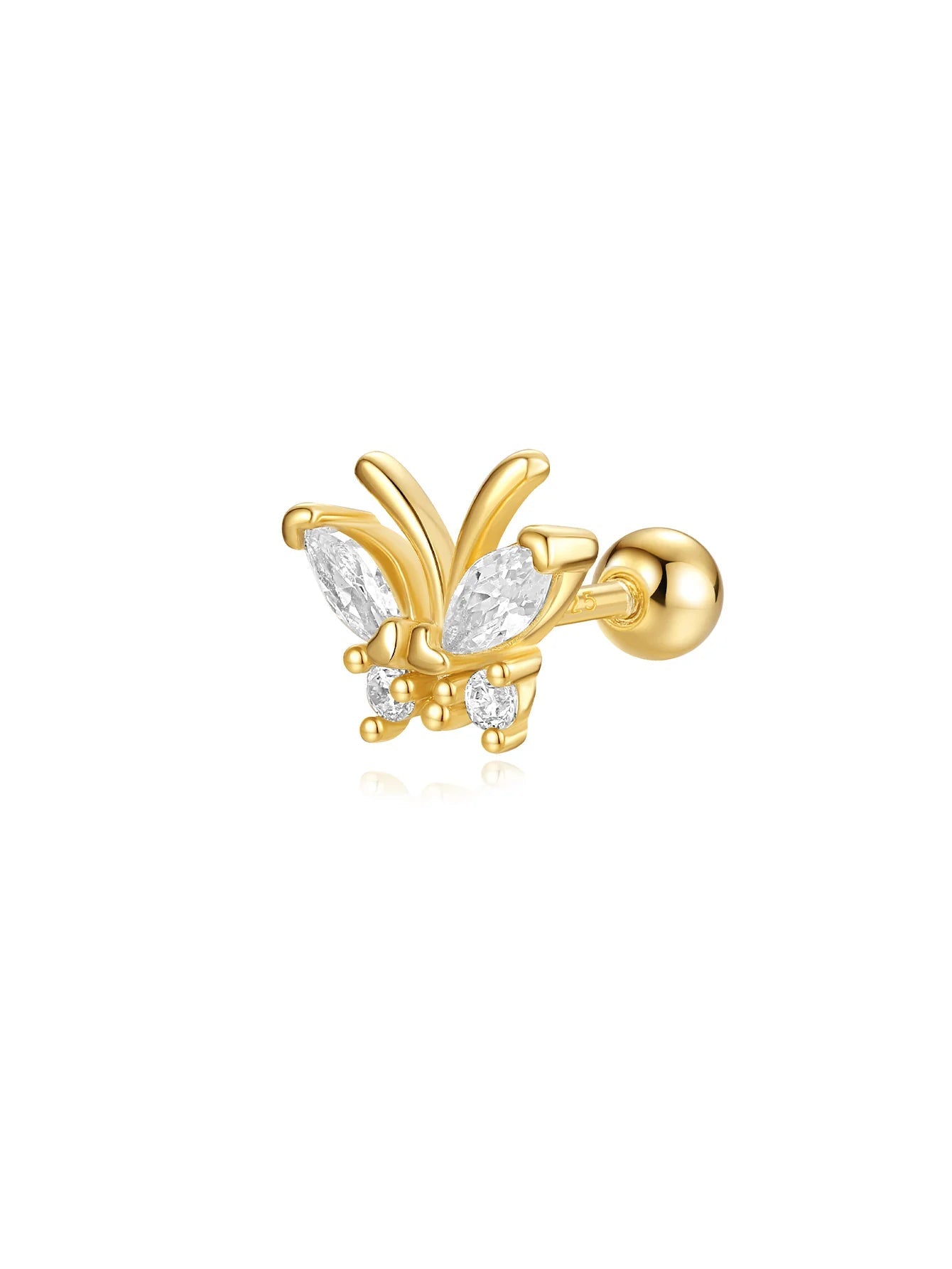 925 Sterling Silver Tassel Butterfly Pendant Zircon Earrings Series