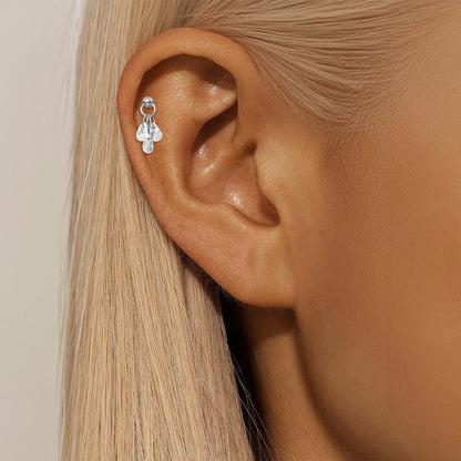 Waterproof 925 Sterling Silver Water Drop Piercing Earring Series