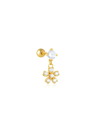 925 Sterling Silver Waterproof Butterfly Flower Zircon All Match Earring Set