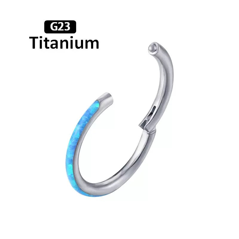 G23 Titanium Waterproof Cartilage Hoop 16G – Blue Opal Multiple Sizes