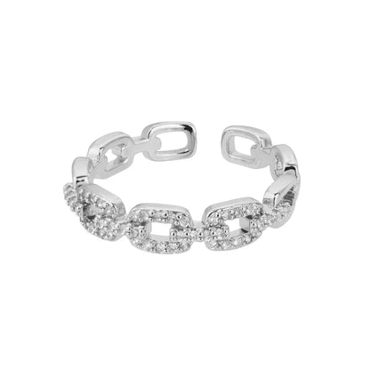 Valén – Elegant Twist Chain Ring with Sparkling Zircon