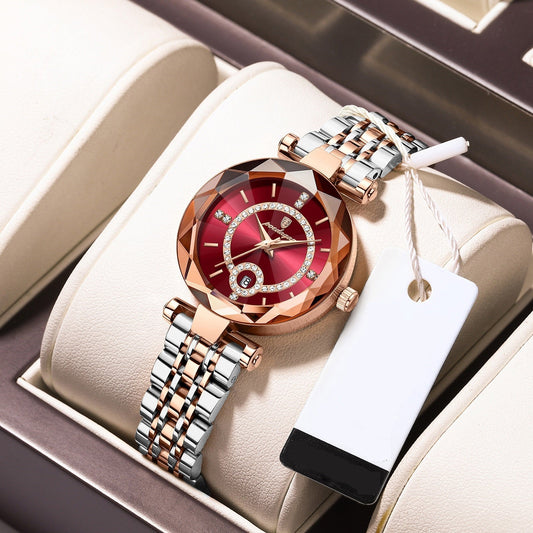 Luxury Women's Diamond-Studded Quartz Watch