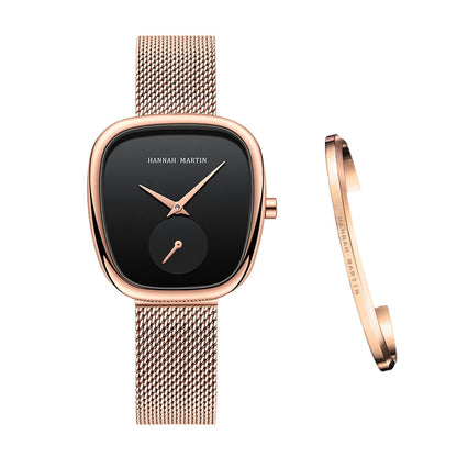 Elegant Tonneau Women's Watch with Bracelet