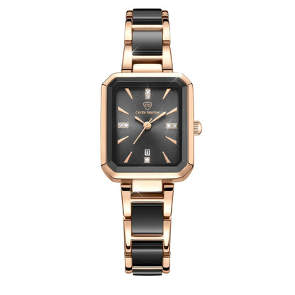 Elegant Ceramic Women's Watch with Scratch-Resistant Glass