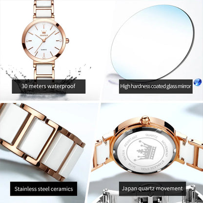 Waterproof Luxury Ceramic Quartz Watch: Elegant & Durable
