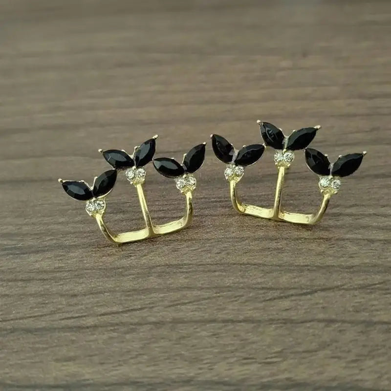 VALÉN — Green Crystal Butterfly Earrings (925 Silver Post)