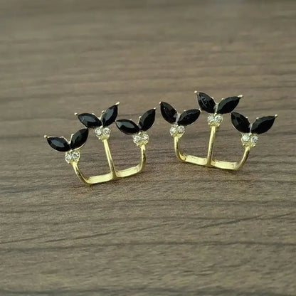 VALÉN — Green Crystal Butterfly Earrings (925 Silver Post)