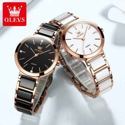 Waterproof Luxury Ceramic Quartz Watch: Elegant & Durable
