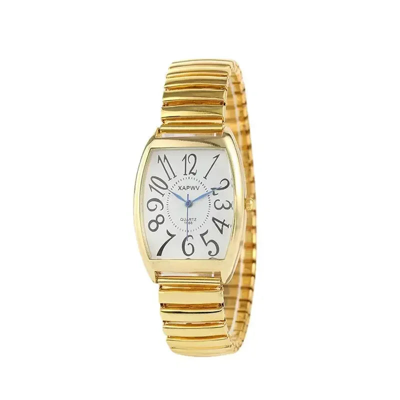 Quartz Elastic Band Couples Watch - Slim Dial