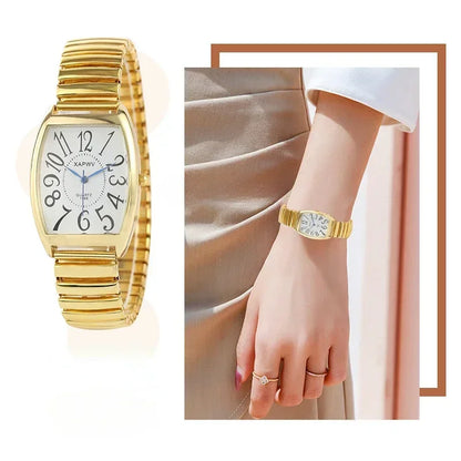 Quartz Elastic Band Couples Watch - Slim Dial