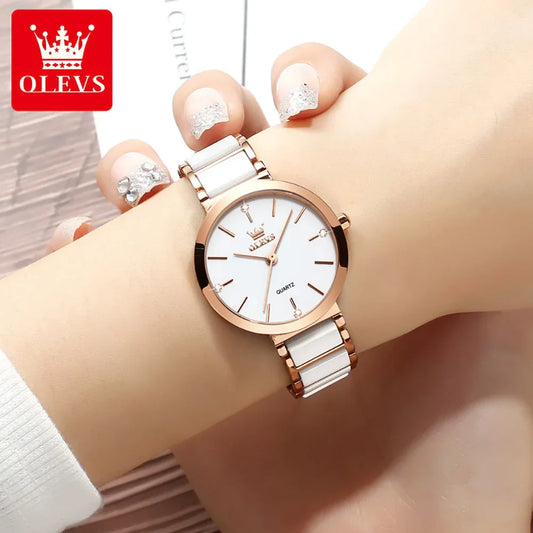 Waterproof Luxury Ceramic Quartz Watch: Elegant & Durable
