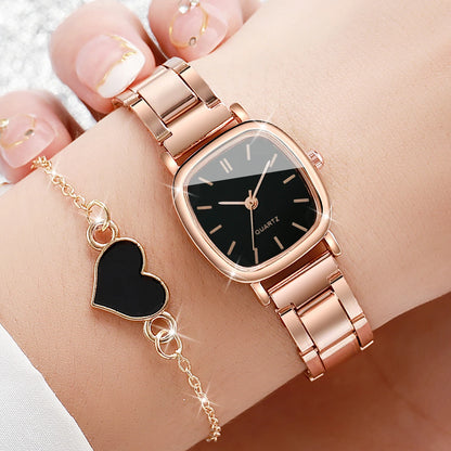 Valén – Square Watch and Heart Bracelet Set (2 Pieces)