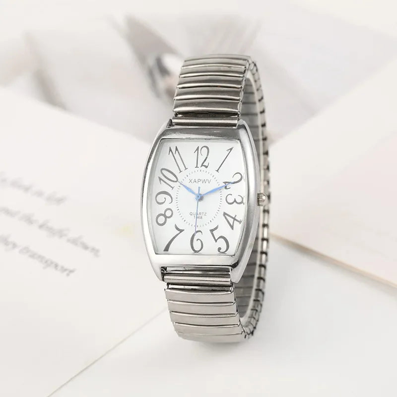 Quartz Elastic Band Couples Watch - Slim Dial