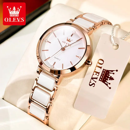 Waterproof Luxury Ceramic Quartz Watch: Elegant & Durable