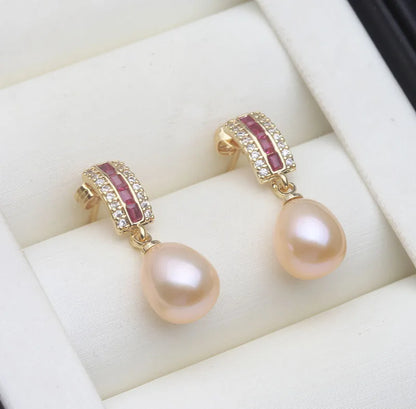 Valén – 925 Sterling Silver Natural Freshwater Pearl Earrings