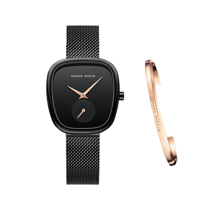 Elegant Tonneau Women's Watch with Bracelet