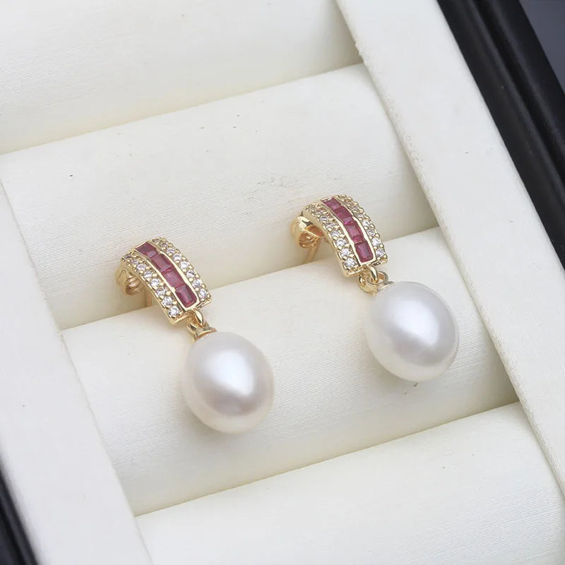 Valén – 925 Sterling Silver Natural Freshwater Pearl Earrings