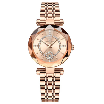 Luxury Women's Diamond-Studded Quartz Watch