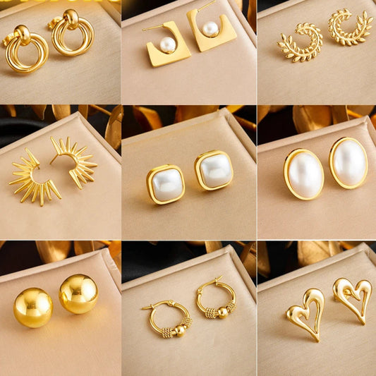 VALÉN — Modern Fan & Square Pearl Earring