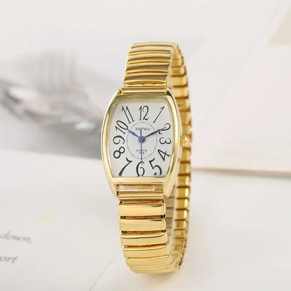 Quartz Elastic Band Couples Watch - Slim Dial