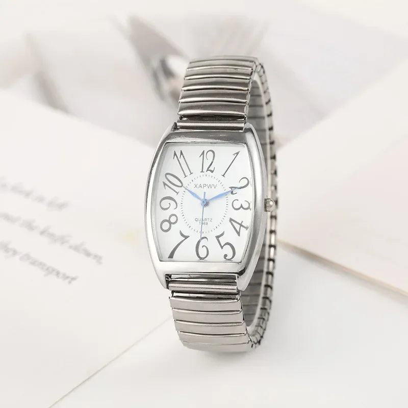 Quartz Elastic Band Couples Watch - Slim Dial