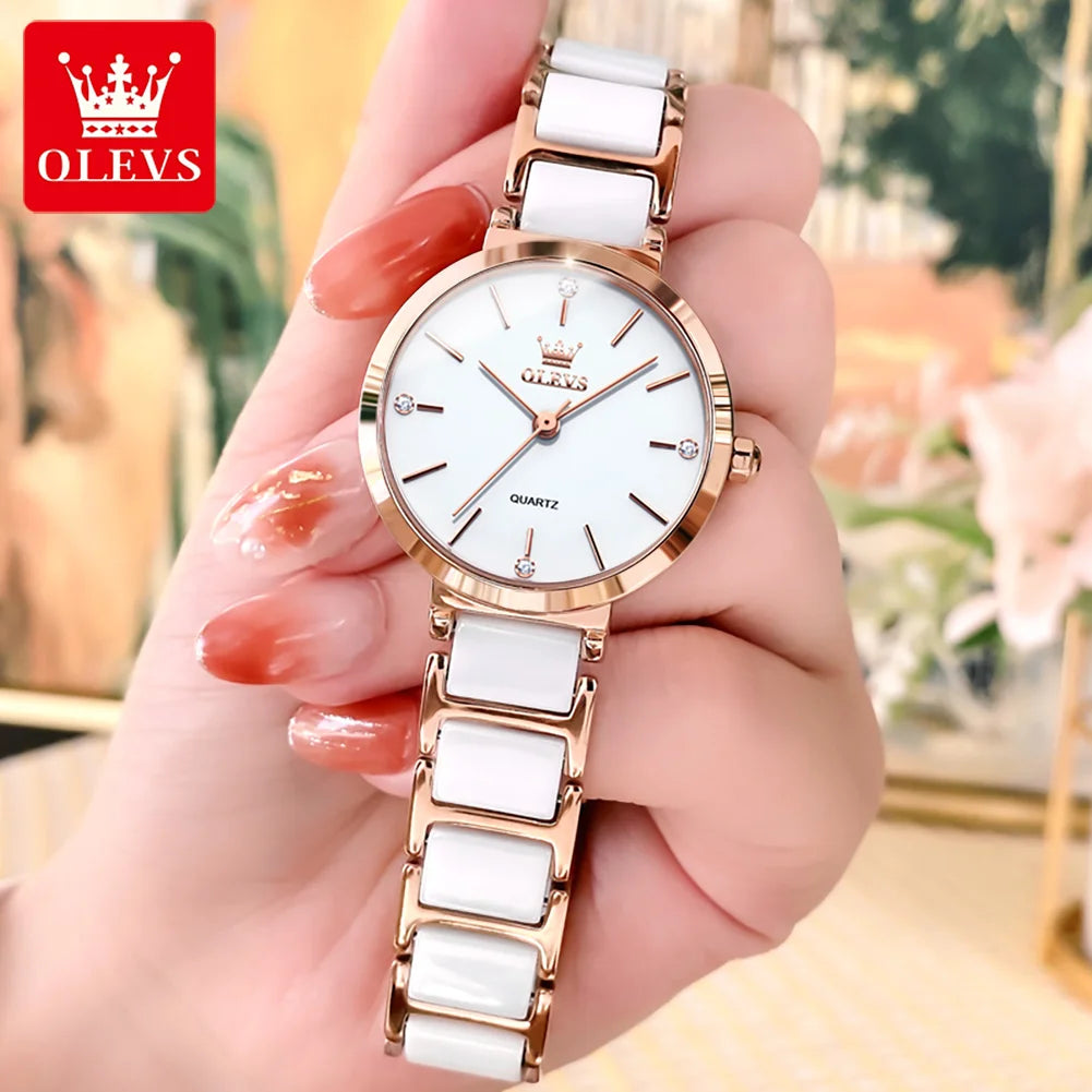 Waterproof Luxury Ceramic Quartz Watch: Elegant & Durable