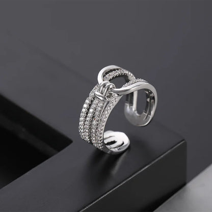 Luxury Double Layers Zircon Rings