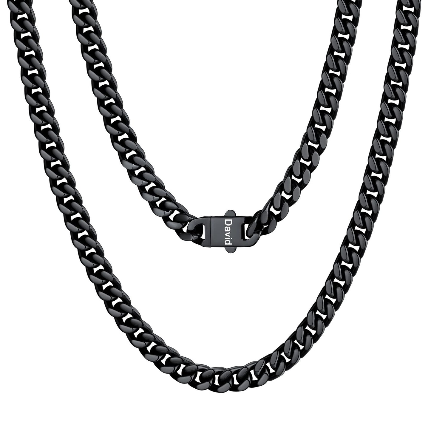 Personalized Cuban Link Chain Necklace in Stainless Steel