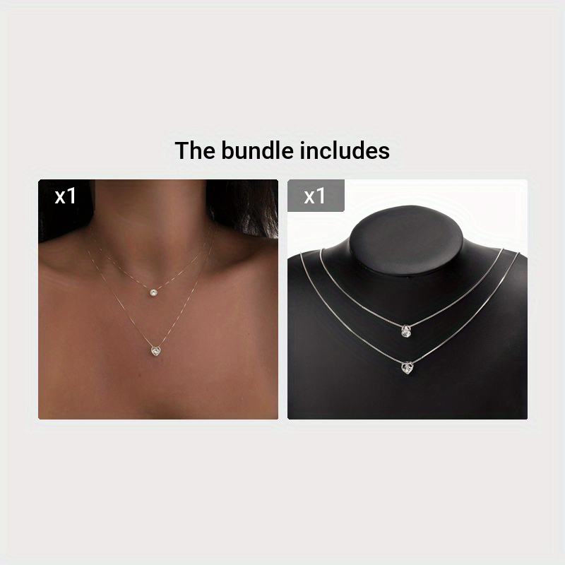 Valén | Elegant Double Layer Heart Pendant Necklace