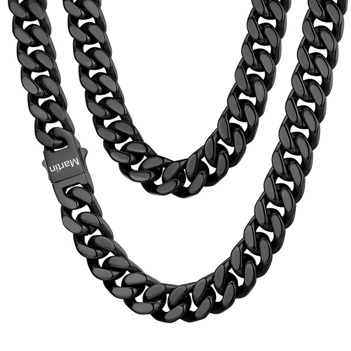 Personalized Cuban Link Chain Necklace in Stainless Steel