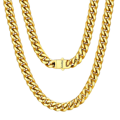 Personalized Cuban Link Chain Necklace in Stainless Steel