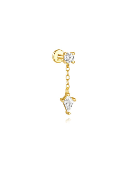 S925 Flatback Zircon Earrings