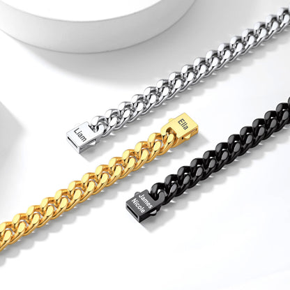 Personalized Cuban Link Chain Necklace in Stainless Steel