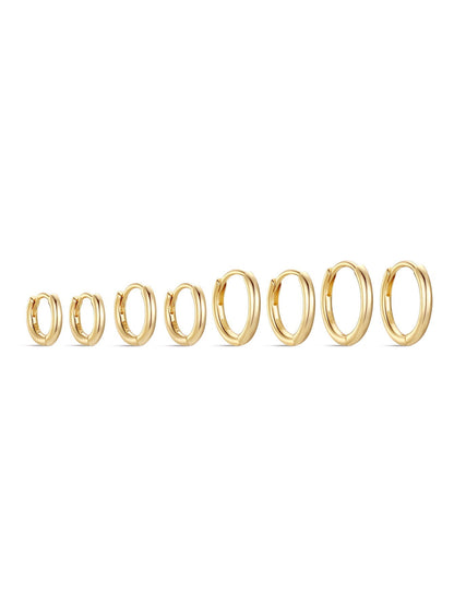 925 Sterling Silver Multi Size Hoop Huggie Earrings