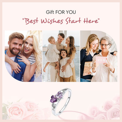 925 Sterling Silver Personalized Birthstone Rings For Women