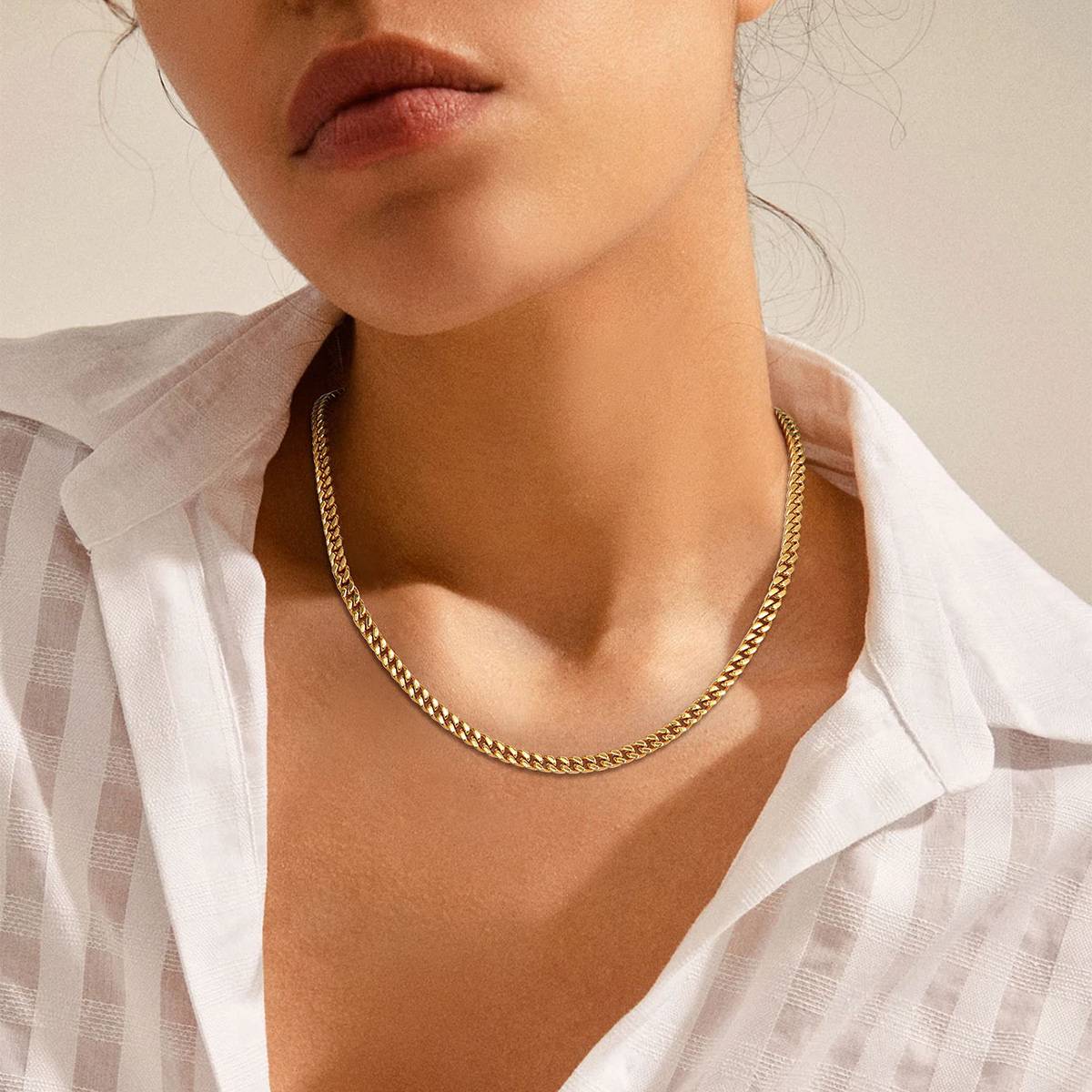 Personalized Cuban Link Chain Necklace in Stainless Steel