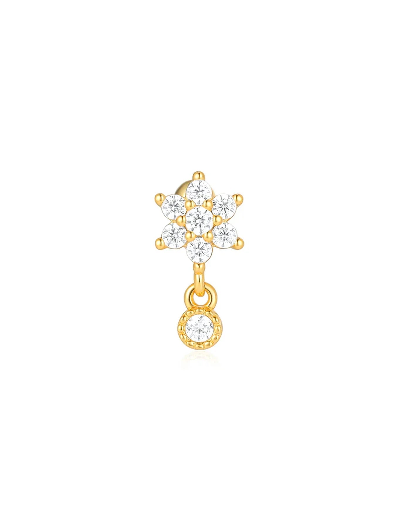925 Sterling Silver Waterproof Butterfly Flower Zircon All Match Earring Set
