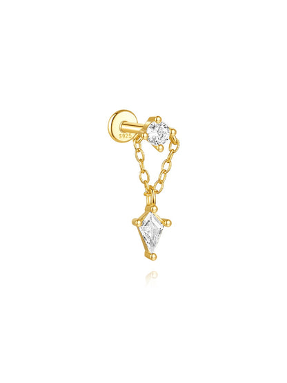 S925 Flatback Zircon Earrings