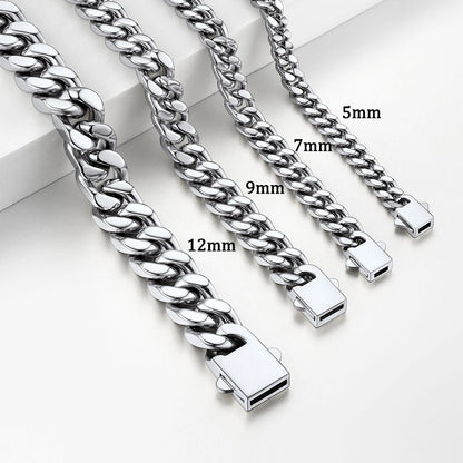 Personalized Cuban Link Chain Necklace in Stainless Steel