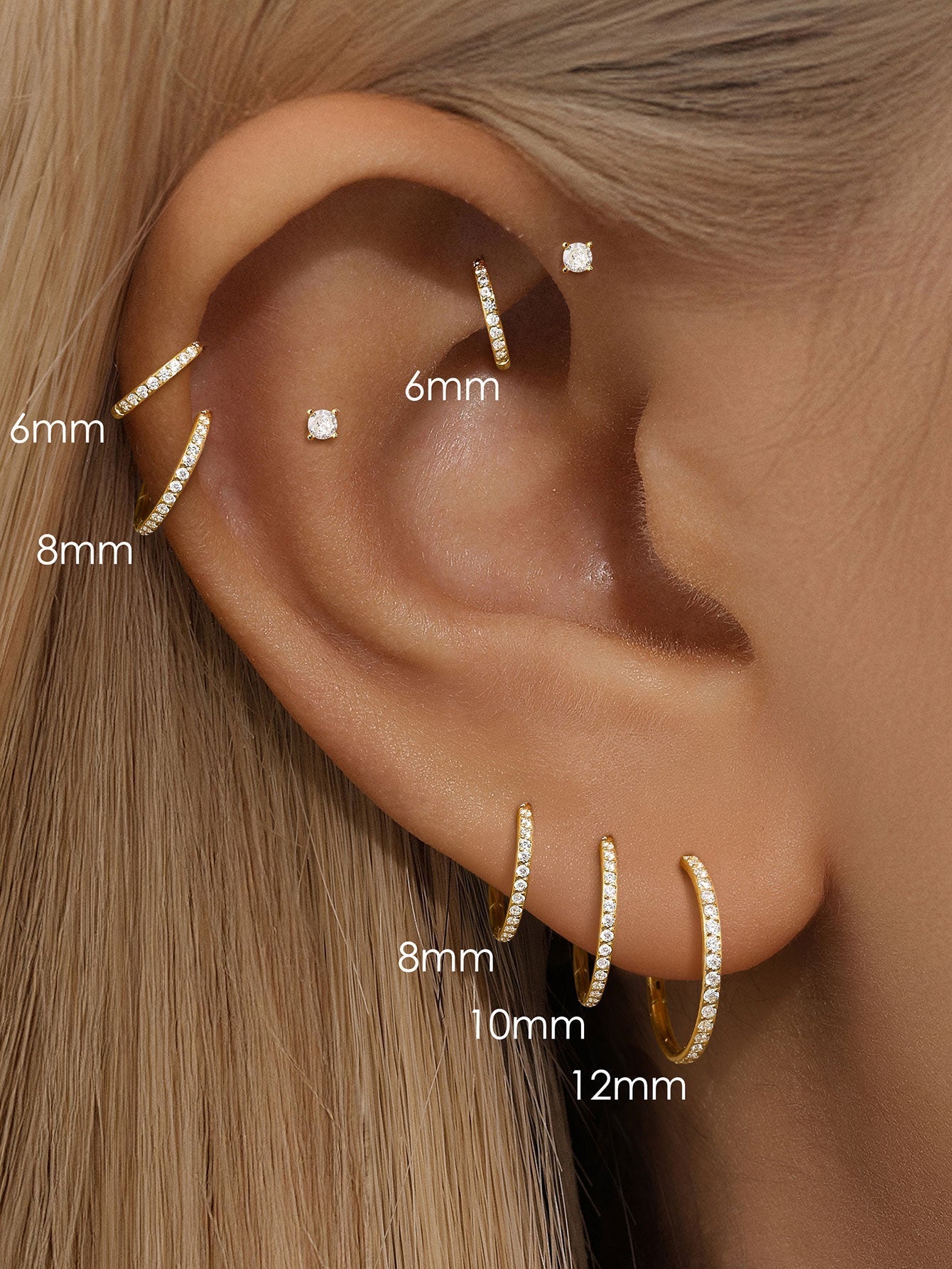 G23 Titanium Waterproof Multiple Sizes Cartilage Hoop
