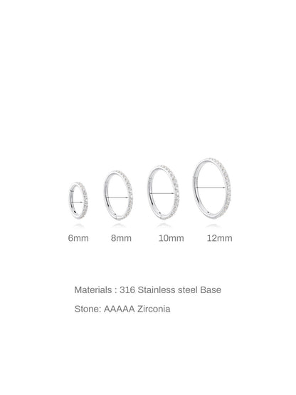 G23 Titanium Waterproof Multiple Sizes Cartilage Hoop